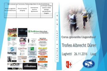 TROFEO ALBRECHT DURER: SABATO 26 NOVEMBRE 2016