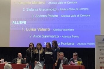 FESTA DELL’ATLETICA TRENTINA: ANGELA, ARIANNA, STEFANIA e PIETRO con il papà/allenatore IVANO !!! I NOSTRI CAMPIONI PREMIATI AL TEATRO DI ALA