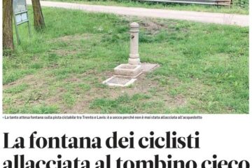 La vicenda della FONTANA DEI CICLISTI/RUNNER ALLACCIATA AL TOMBINO CIECO finisce sui giornali La vicenda della FONTANA DEI CICLISTI/RUNNER ALLACCIATA AL TOMBINO CIECO finisce sui giornali